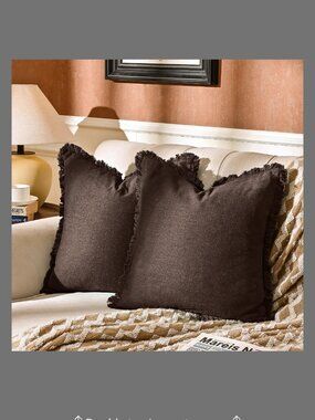 New without package 2 linen pillow covers 18x18